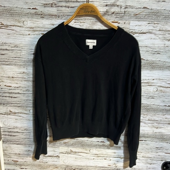 Frank & Oak Black V-Neck Sweater - Picture 2 of 8